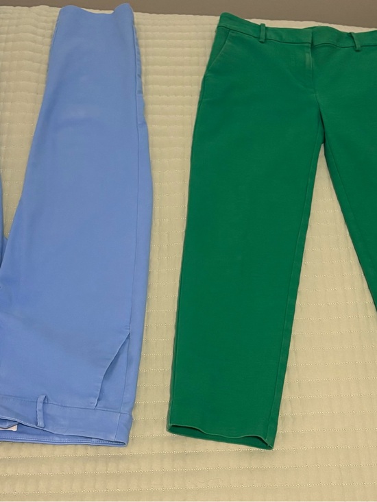 LOFT Pants - LOFT Colorblock Stretch Trousers in Light Blue and Green
